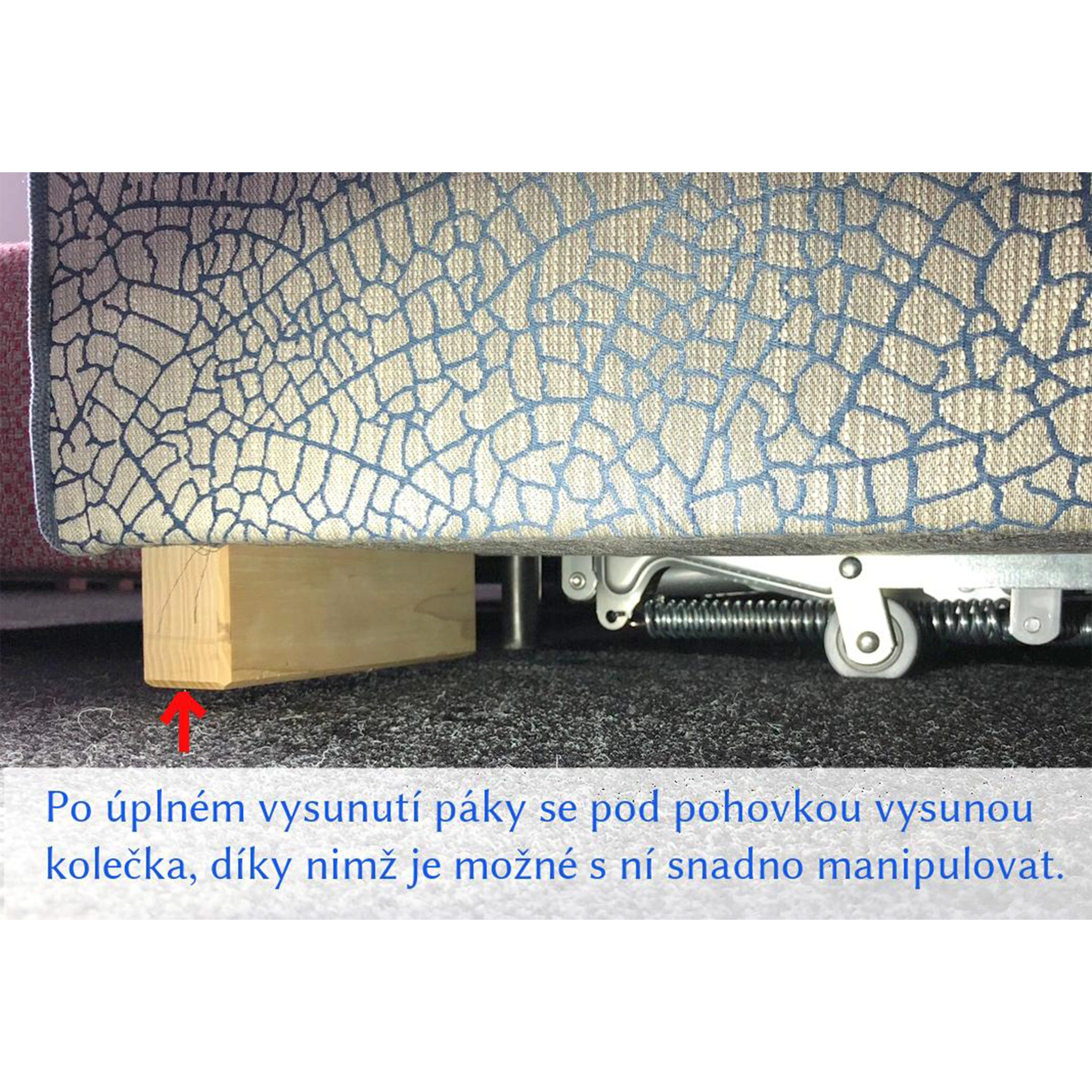Mechanizmus pre ľahký pohyb sofy